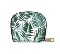 YWSOTRE Giungla tropicale, modello senza soluzione di continuità con foglie di palma, Custodia per carte in pelle PU Elegante porta carte di credito Porta carte di credito