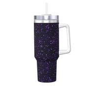 YWSOTRE Glitter viola ametista scuro,Tazza Ice Bully da 40 oz con manico, in acciaio inossidabile, con borraccia
