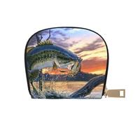 YWSOTRE I pesci vanno a pescare, Custodia per carte in pelle PU Elegante porta carte di credito Porta carte di credito