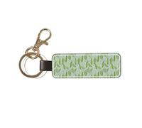 YWSOTRE I piselli verdi lasciano il blu, Portachiavi in pelle PU, portachiavi con anello portachiavi, organizer, 1 pz