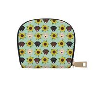 YWSOTRE Il Labrador affronta i girasoli, Custodia per carte in pelle PU Elegante porta carte di credito Porta carte di credito