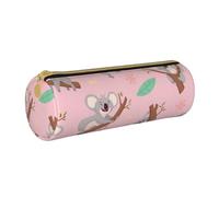 YWSOTRE Koala animale selvatico selvatico australiano, Astuccio portapenne cilindrico Astuccio portapenne in pelle portatile con astuccio cosmetico con cerniera