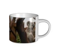 YWSOTRE Koala carino sull'albero, Tazza in ceramica di grande capacità, tazza da tè, tazza da caffè 450 ml