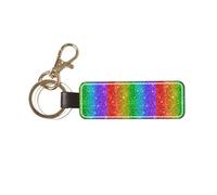 YWSOTRE L'arcobaleno sembra con le paillettes, Portachiavi in pelle PU, portachiavi con anello portachiavi, organizer, 1 pz