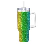 YWSOTRE L'arcobaleno sembra con le paillettes,Tazza Ice Bully da 40 oz con manico, in acciaio inossidabile, con borraccia