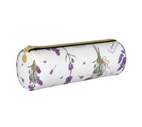 YWSOTRE Lavande Sulla Provenza Colorata D'epoca, Astuccio portapenne cilindrico Astuccio portapenne in pelle portatile con astuccio cosmetico con cerniera