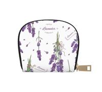 YWSOTRE Lavande Sulla Provenza Colorata D'epoca, Custodia per carte in pelle PU Elegante porta carte di credito Porta carte di credito