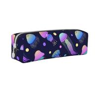 YWSOTRE Le meduse si illuminano al buio, Astuccio per matite Astuccio per penne Astuccio per matite in pelle portatile con astuccio cosmetico con cerniera