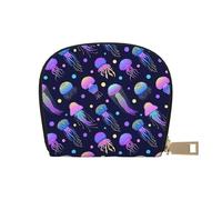 YWSOTRE Le meduse si illuminano al buio, Custodia per carte in pelle PU Elegante porta carte di credito Porta carte di credito