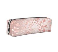 YWSOTRE Le strisce dorate con tratti dorati arrossiscono rosa oro rosa brillano, Astuccio per matite Astuccio per penne Astuccio per matite in pelle portatile con astuccio cosmetico con cerniera
