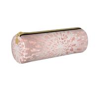 YWSOTRE Le strisce dorate con tratti dorati in oro rosa rosa brillano, Astuccio portapenne cilindrico Astuccio portapenne in pelle portatile con astuccio cosmetico con cerniera