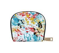 YWSOTRE L'inchiostro spruzza il modello astratto, Custodia per carte in pelle PU Elegante porta carte di credito Porta carte di credito