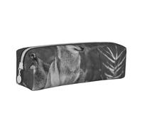 YWSOTRE Lupo selvaggio stampato, Astuccio per matite Astuccio per penne Astuccio per matite in pelle portatile con astuccio cosmetico con cerniera