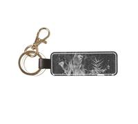 YWSOTRE Lupo selvaggio stampato, Portachiavi in pelle PU, portachiavi con anello portachiavi, organizer, 1 pz