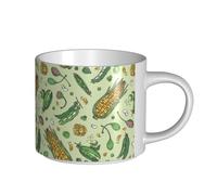 YWSOTRE Mais, piselli, baccello, fagioli, baccello, cappero, Tazza in ceramica di grande capacità, tazza da tè, tazza da caffè 450 ml
