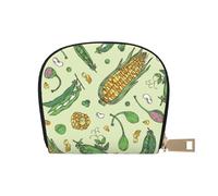 YWSOTRE Mais Piselli Baccello Fagioli Cappero, Custodia per carte in pelle PU Elegante porta carte di credito Porta carte di credito