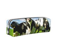 YWSOTRE Mangiare mucche al pascolo estivo, Astuccio per matite Astuccio per penne Astuccio per matite in pelle portatile con astuccio cosmetico con cerniera