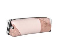 YWSOTRE Marmo bianco nero glitter oro rosa geometrico, Astuccio per matite Astuccio per penne Astuccio per matite in pelle portatile con astuccio cosmetico con cerniera