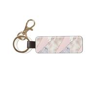 YWSOTRE Marmo rosa oro misto unito, Portachiavi in pelle PU, portachiavi con anello portachiavi, organizer, 1 pz
