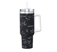 YWSOTRE Matematica senza soluzione di continuità con le formule delle forme geometriche,Tazza Ice Bully da 40 oz con manico, in acciaio inossidabile, con borraccia