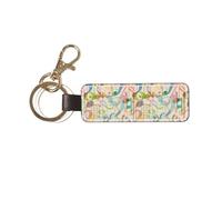 YWSOTRE Mix Match Retro Musical Note Music, Portachiavi in pelle PU, portachiavi con anello portachiavi, organizer, 1 pz