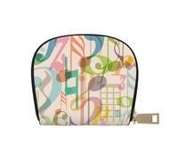 YWSOTRE Mix Match Retro nota musicale musicale, Custodia per carte in pelle PU Elegante porta carte di credito Porta carte di credito