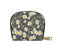 YWSOTRE Modello acquerello margherita disegnato a mano, Custodia per carte in pelle PU Elegante porta carte di credito Porta carte di credito