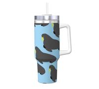 YWSOTRE Modello animale tricheco,Tazza Ice Bully da 40 oz con manico, in acciaio inossidabile, con borraccia