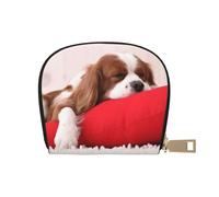 YWSOTRE Modello Cavalier King Charles Spaniel, Custodia per carte in pelle PU Elegante porta carte di credito Porta carte di credito