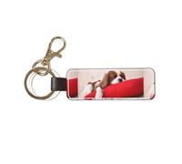 YWSOTRE Modello Cavalier King Charles Spaniel, Portachiavi in pelle PU, portachiavi con anello portachiavi, organizer, 1 pz