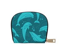 YWSOTRE Modello dei delfini, Custodia per carte in pelle PU Elegante porta carte di credito Porta carte di credito