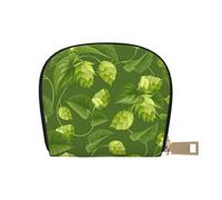 YWSOTRE Modello Di Luppolo E Foglie Verdi, Custodia per carte in pelle PU Elegante porta carte di credito Porta carte di credito