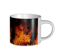 YWSOTRE Modello di progettazione fuoco brucia, Tazza in ceramica di grande capacità, tazza da tè, tazza da caffè 450 ml