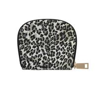 YWSOTRE Modello Leopardo Grigio E Nero, Custodia per carte in pelle PU Elegante porta carte di credito Porta carte di credito