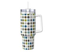 YWSOTRE Motivo a pois retrò mod,Tazza Ice Bully da 40 oz con manico, in acciaio inossidabile, con borraccia
