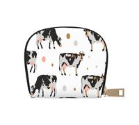 YWSOTRE Mucca Macchiata Di Latte Mucca Nera, Custodia per carte in pelle PU Elegante porta carte di credito Porta carte di credito