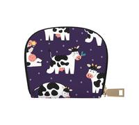 YWSOTRE Mucche divertenti Fattoria divertente, Custodia per carte in pelle PU Elegante porta carte di credito Porta carte di credito