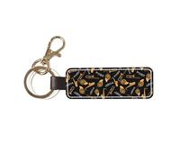 YWSOTRE Musica per amanti del sassofono e del trombone, Portachiavi in pelle PU, portachiavi con anello portachiavi, organizer, 1 pz