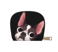 YWSOTRE Natura del Boston Terrier, Custodia per carte in pelle PU Elegante porta carte di credito Porta carte di credito