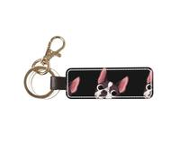 YWSOTRE Natura del Boston Terrier, Portachiavi in pelle PU, portachiavi con anello portachiavi, organizer, 1 pz