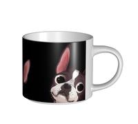 YWSOTRE Natura del Boston Terrier, Tazza in ceramica di grande capacità, tazza da tè, tazza da caffè 450 ml