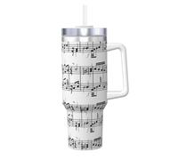 YWSOTRE Note musicali sulla chiave,Tazza Ice Bully da 40 oz con manico, in acciaio inossidabile, con borraccia