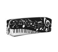 YWSOTRE Note musicali volanti Tasti del pianoforte musicale, Astuccio per matite Astuccio per penne Astuccio per matite in pelle portatile con astuccio cosmetico con cerniera