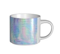 YWSOTRE Ologramma arcobaleno colorato olografico, Tazza in ceramica di grande capacità, tazza da tè, tazza da caffè 450 ml