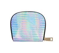 YWSOTRE Ologramma olografico di colore arcobaleno colorato, Custodia per carte in pelle PU Elegante porta carte di credito Porta carte di credito