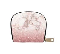 YWSOTRE Ombre di marmo bianco glitter oro rosa finto rosa, Custodia per carte in pelle PU Elegante porta carte di credito Porta carte di credito