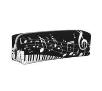 YWSOTRE Onda di note musicali, Astuccio per matite Astuccio per penne Astuccio per matite in pelle portatile con astuccio cosmetico con cerniera
