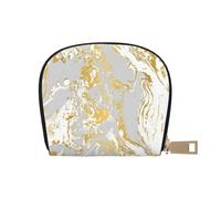 YWSOTRE Ondulazione di agata grigia e dorata, Custodia per carte in pelle PU Elegante porta carte di credito Porta carte di credito