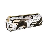 YWSOTRE Orche dell'acquerello, Astuccio portapenne cilindrico Astuccio portapenne in pelle portatile con astuccio cosmetico con cerniera