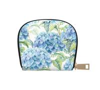 YWSOTRE Ortensia acquerello stampato, Custodia per carte in pelle PU Elegante porta carte di credito Porta carte di credito
